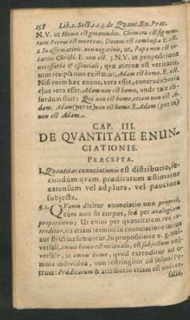 Cap. III. De Quantitate Enunciationis.