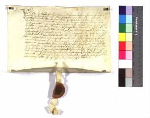 Lehenrevers des Werner Keck zu Crailsheim zugleich als Träger seiner Brüder Ludwig und Philipp gegen Pfalzgraf Heinrich, Propst zu Ellwangen, um zwei Drittel des Zehnten zu Talheim und zu Matheshörlebach.