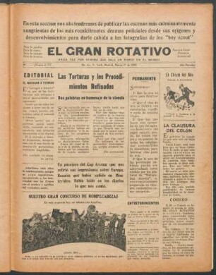 El gran rotativo : Unica vez por semana que sale un diario en el mundo