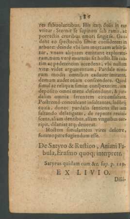 De Satyro & Rustico, Aniani Fabula, Erasmo quoque interprete.