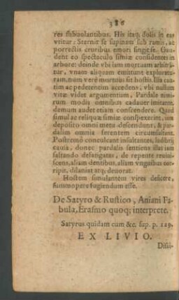 De Satyro & Rustico, Aniani Fabula, Erasmo quoque interprete.