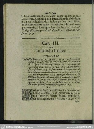 Cap. III. De Instructu balnei