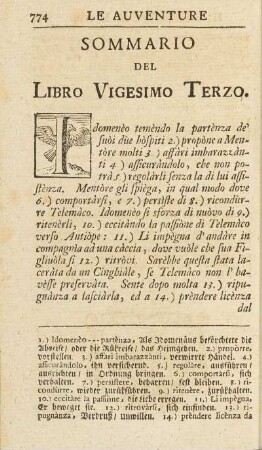 Sommario Del Libro Vigesimo Terzo.