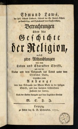 I-544, Betrachtungen ueber die Geschichte der Religion