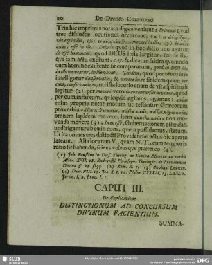 Caput III. De Explicatione Distinctionum Ad Concursum Divinum Facientium