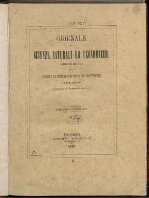 14: Giornale di scienze naturali ed economiche