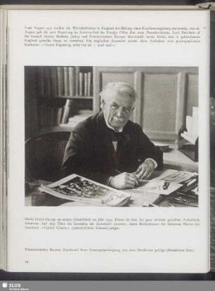 David Lloyd George an seinem Schreibtisch im Jahr 1929