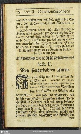 Sect. II. Von sonderbahren Curen