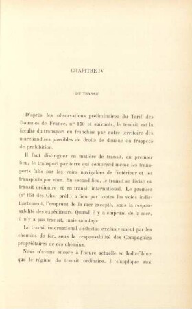 Chapitre IV. Du transit