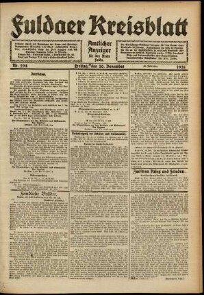 Ausgabe vom Freitag, den 20. Dezember 1918.