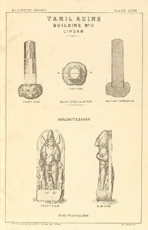 Plate XXXIII. Tamil ruins. Building No. 11. Lingam. ...