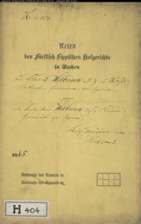 Hilbrink, Kolon Nr. 7 zu Hörste gegen Leibzüchterin Hilbrink - Leibzuchtprästation
