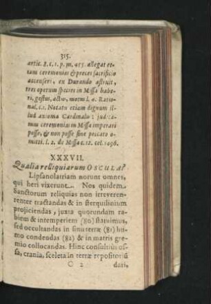 XXXVII. Qualia relliquiarum Oscula?