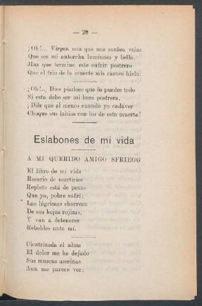 Eslabones de mi vida : A mi querido amigo Sfriegg