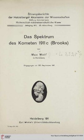 Das Spektrum des Kometen 1911 c (Brooks)