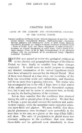 Chapter XLIII. Cause Of The Climatic And Geographical Changes Of The Glacial Period