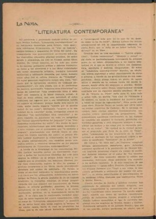 "Literatura contemporánea"