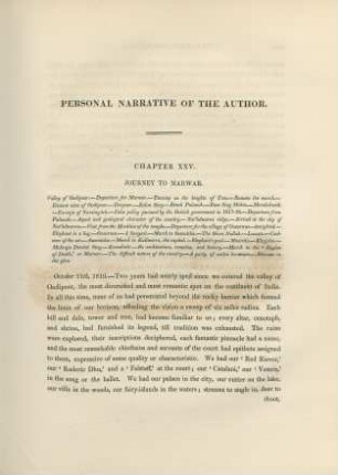 Personal narrative of the author