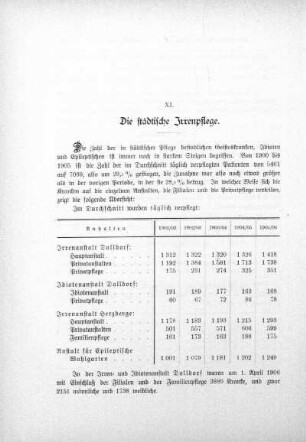 XI. Die städtische Irrenpflege