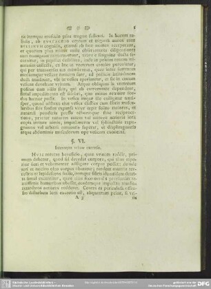 §. VI. Intercepta urinae excretio