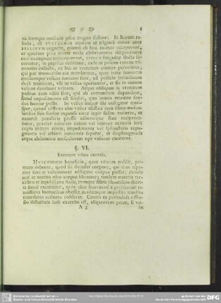 §. VI. Intercepta urinae excretio