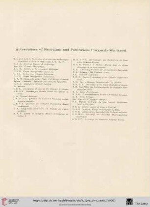 Abbreviations of Periodicals and Publications Frequently Mentioned