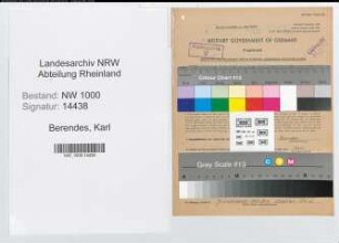 Entnazifizierung Karl Berendes, geb. 16.01.1895 (Sekretaer)