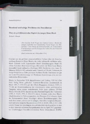 Russland und einige Probleme des Sozialismus.
