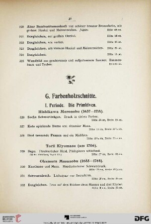 Farbenholzschnitte (Nr. 326-822)