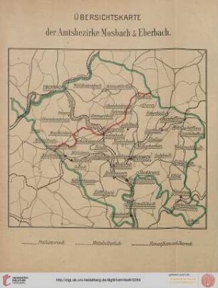 Übersichtskarte der Amtsbezirke Mosbach und Eberbach