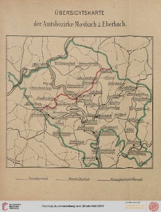 Übersichtskarte der Amtsbezirke Mosbach und Eberbach