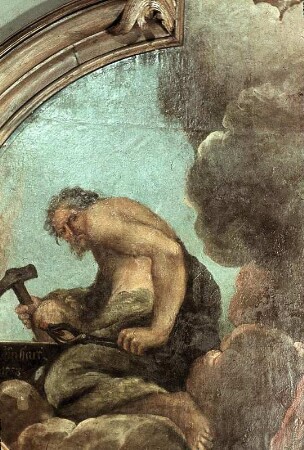 Apoll, auf Wolken thronend