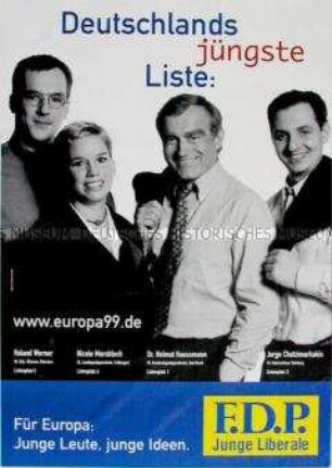 Wahlplakat der FDP - Junge Liberale - zur Europa-Wahl am 13. Juni 1999