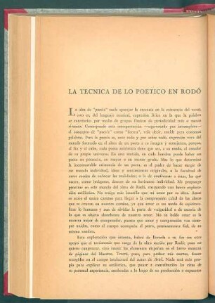 La tecnica de lo poetico en Rodó