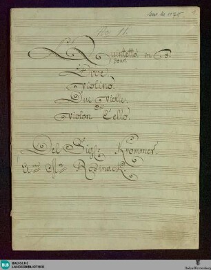 Partitas. Arr - Don Mus.Ms. 1175 : ob, strings; E|b; PadK 6.33 PadK 4.20