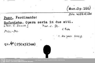 Paer, Ferdinando, Sofonisba