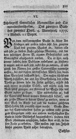 Lehrbegriff sämmtlicher ökonomischer und Cameralwissenschaften. T.2.,Bd.2.