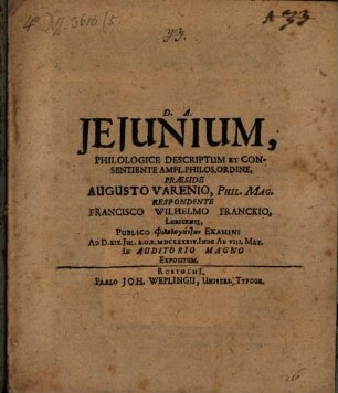 Ieiunium philologice descriptum