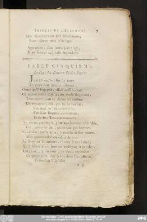 Fable Cinquieme. Le Pays des Boiteux & des Begues.