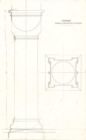 Gärtner, Friedrich von; München, Ludwigstr.; Staatsbibliothek - Säule zur Balustrade an der Freitreppe (Ansichten)