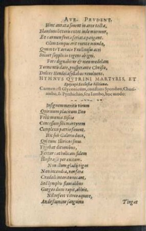 Hymnus Quirini Martyris, Et Episcopi Ecclesiae Siscianae.
