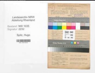 Entnazifizierung Hugo Spitz , geb. 24.05.1904 (Bergmann)