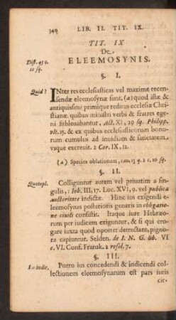 Tit. IX De Eleemosynis.