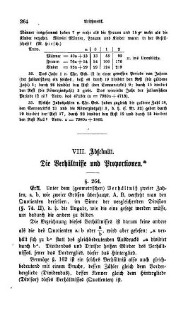 VIII. Abschnitt. Die Verhältnisse und Proportionen.