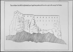 Festung Königstein, Felsenfestung : Festung Königstein. Felsenfestung. Zeichnung; 30 x 38 cm. Dresden: Landesamt für Denkmalpflege A I Kö 48