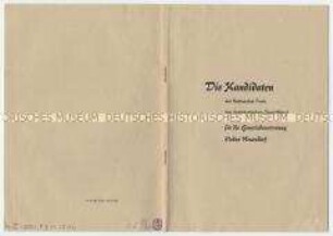 Sonderdruck der Nationalen Front zu den Kommunalwahlen 1957 in Hohen Neuendorf