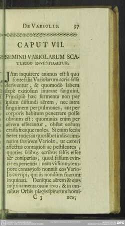 Caput VII. Seminii Variolarum Scaturigo Investigatur
