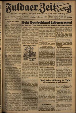 Ausgabe vom Freitag, den 28. Februar 1936.