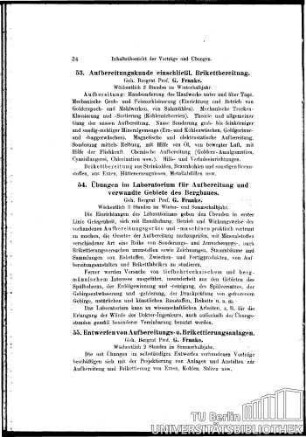 54. Übungen im Laboratorium für Aufbereitung und verwandte Gebiete des Bergbaues