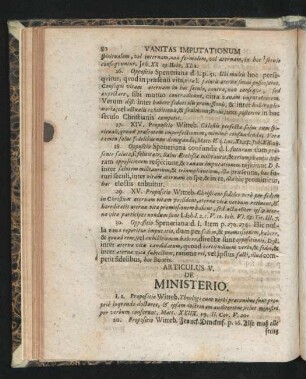 Articulus V. De Ministerio.